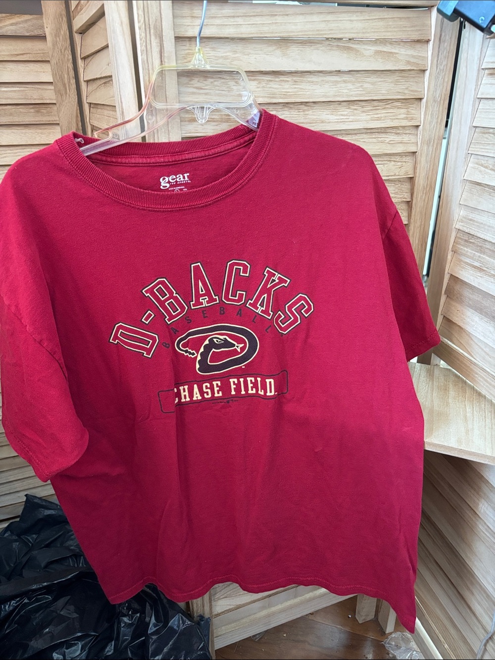 Gear For Sports Red Crewneck D-Backs Logo Tee Large